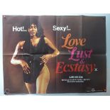 LOVE, LUST AND ECSTASY (1981) - UK QUAD FILM POSTE