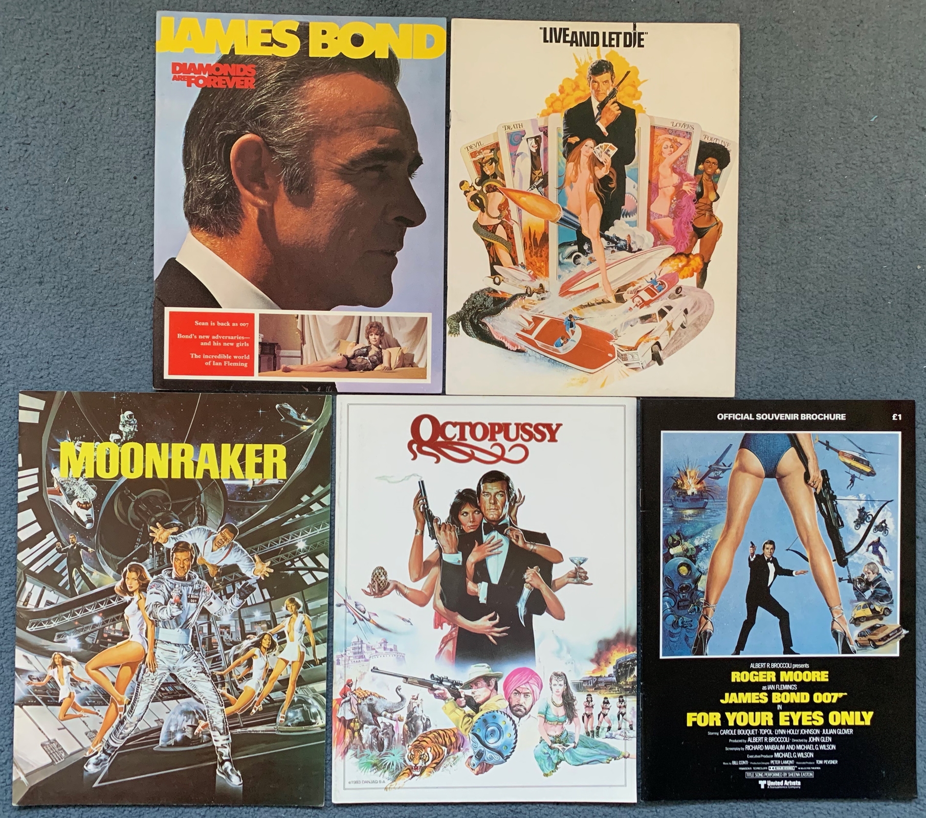 JAMES BOND MEMORABILIA LOT (5 in Lot) - 5 x Souven