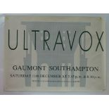 ULTRAVOX - UK Quad music poster - Advertising the