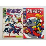 AVENGERS #58, 59 (2 in Lot) - (1968 - MARVEL - Cents Copy/Pence Stamp - FN/VFN) - Run includes First