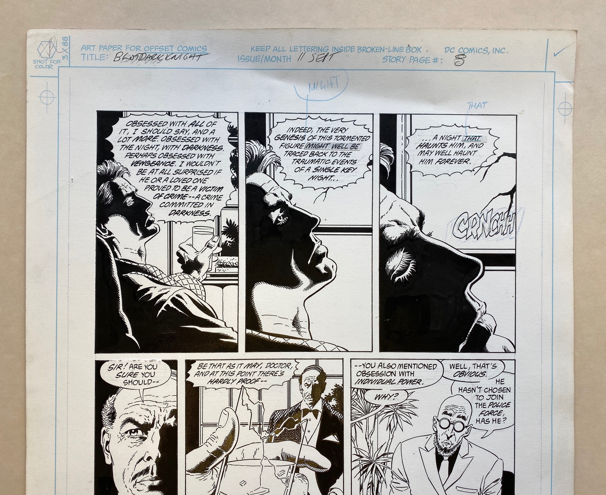 BATMAN: LEGEND OF THE DARK KNIGHT #11 (1990) - ORIGINAL ARTWORK - PAUL GULACY (Artist) - Page 8 ( - Image 2 of 3