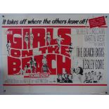 THE BEACH BOYS: GIRLS ON THE BEACH (1965) - British UK Quad film poster 30" x 40" (76 x 101.5
