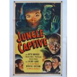 JUNGLE CAPTIVE (1945) - US One Sheet movie poster 27" x 40" (68.5 x 101.5 cm) - Folded, Very Good/