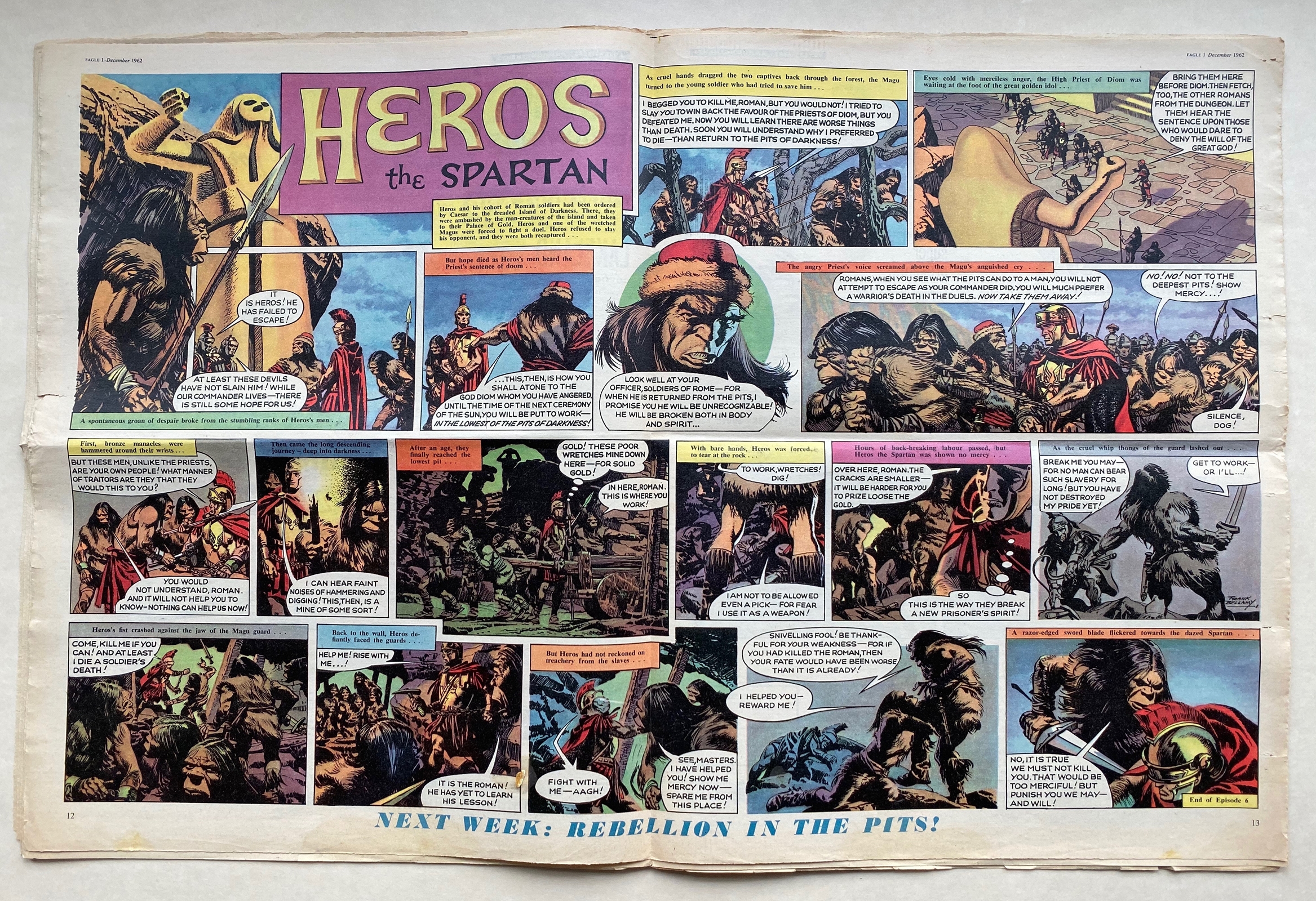 HEROS THE SPARTAN (1962) - ORIGINAL SIGNED FRANK BELLAMY ARTWORK from EAGLE Comic - FRANK BELLAMY ( - Image 8 of 8