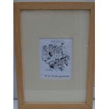 GRIZELDA: Black and white - Framed and Glazed Original Satirical Cartoon Artwork