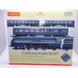 OO Gauge -A Hornby R3092 'The Coronation Scot' train pack (blue) including steam loco and 3