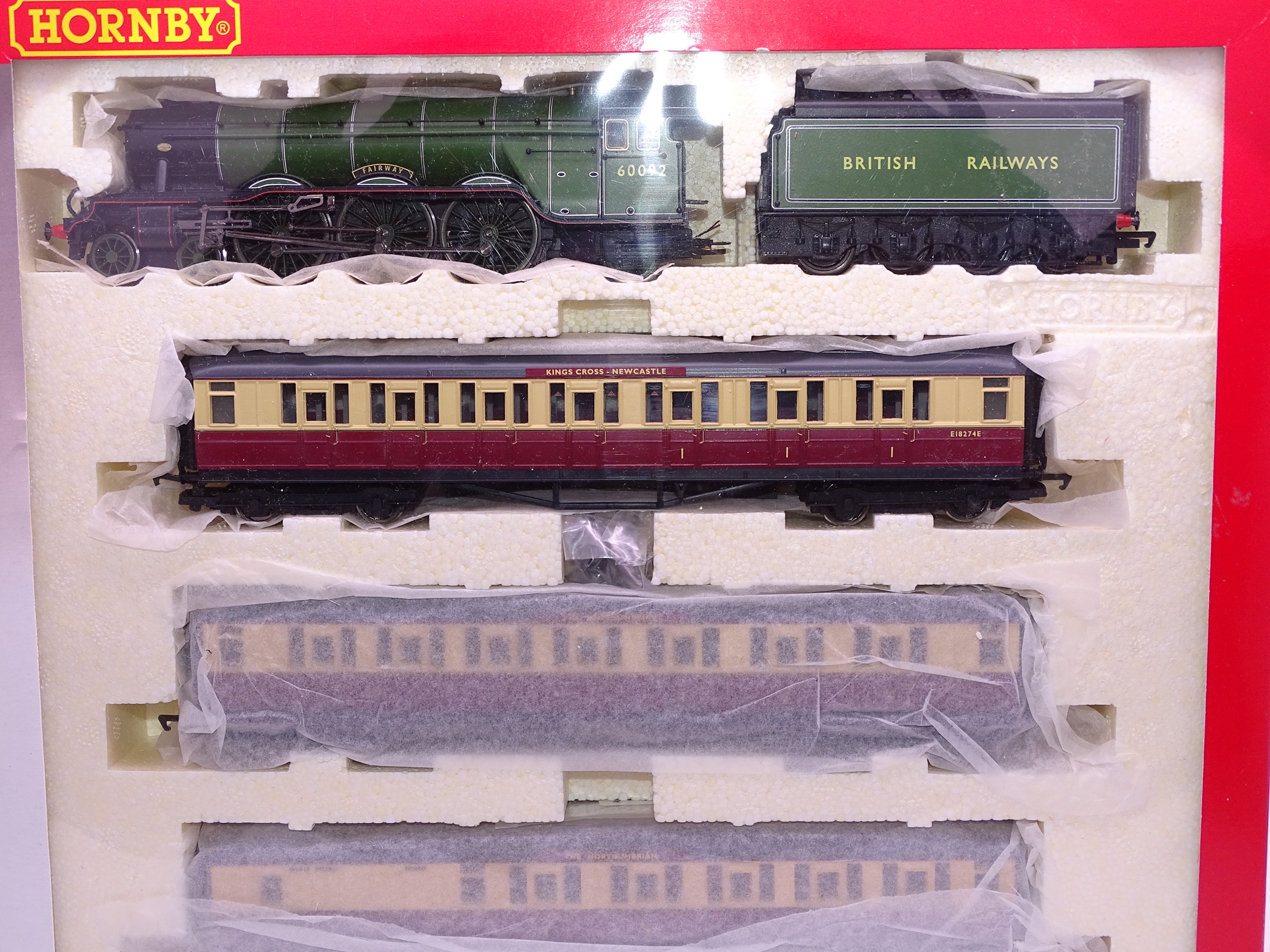 OO Gauge -A Hornby R2363M 'The Northumbrian' train pack including steam loco and 3 coaches - E,