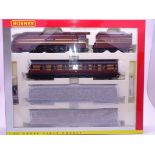 OO Gauge -A Hornby R2199M 'The Coronation Scot' train pack (maroon) including steam loco and 3