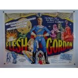 FLESH GORDON (1974) - UK Quad Film Poster - First Release - Uncensored version - Sam Peffer