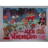 WALT DISNEY: ALICE IN WONDERLAND (1978 Release) - UK Quad Film Poster - Classic WALT DISNEY animated