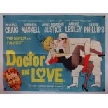 COMEDY: GROUP OF FILM POSTERS TO INCLUDE 7 x UK QUADS : DOCTOR IN LOVE (1960); THE FIENDISH PLOT