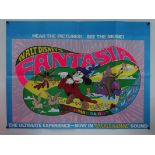 WALT DISNEY: FANTASIA (1976 Release) - UK Quad Film Poster - The Sorceror's Apprentice, Mickey Mouse