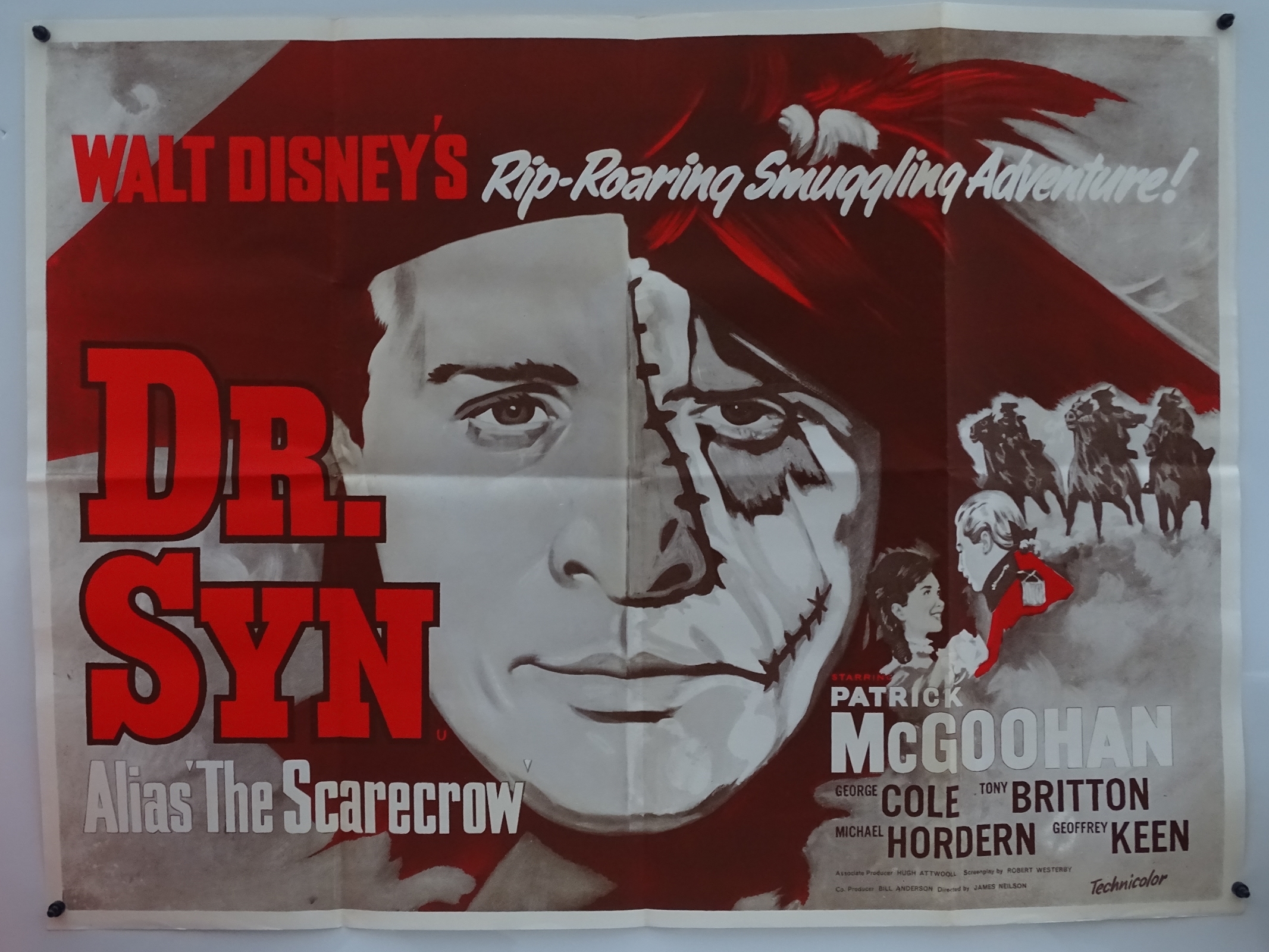 DR SYN (1963) (alias the Scarecrow) - re release UK Quad (30" x 40" - 76 x 101.5 cm) - Folded