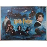 HARRY POTTER & THE PHILOSOPHER'S STONE (2001) - UK Quad Film Poster - Main Design featuring Cast,