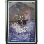 EMPIRE STRIKES BACK - reproduction poster - signed by DAVE PROWSE (DARTH VADER) - Framed and