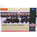 OO Gauge -A Hornby R2956 'GWR 175 Dean Single' train pack including steam loco and 3 coaches - E,