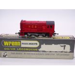 A Wrenn W2234 class 08 diesel locomotive in NCB red, numbered 72. VG-E in a VG box