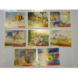 WALT DISNEY: WINNIE THE POOH & THE BLUSTERY DAY (1969 ) - Set of 8 x UK/British Front of House Lobby