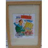 GRIZELDA: Full Colour - Framed and Glazed Original Satirical Cartoon Artwork