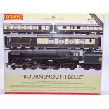 OO Gauge -A Hornby R2819 'Bournemouth Belle' train pack including steam loco and 3 coaches - E,