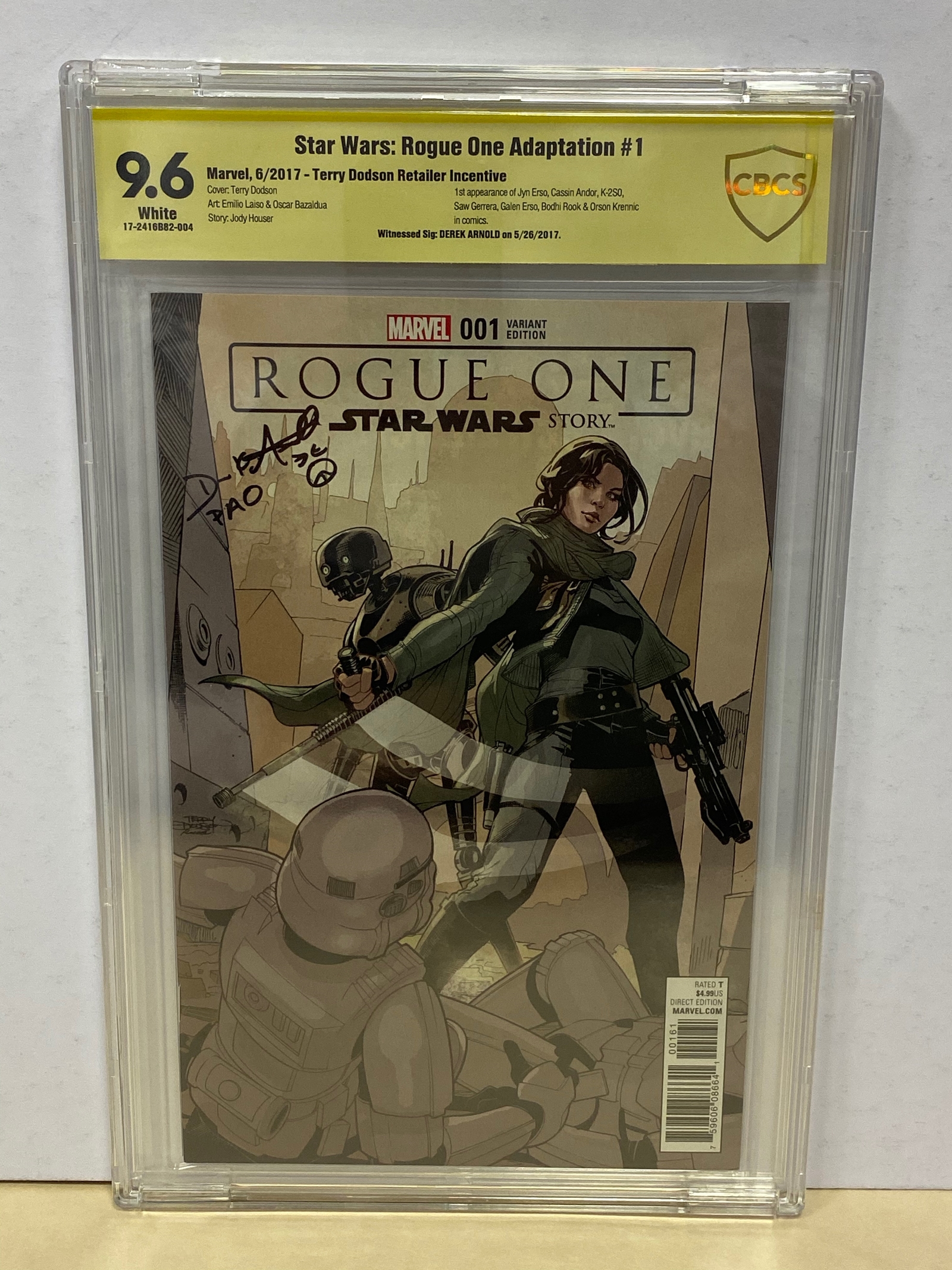 STAR WARS: ROGUE ONE ADAPTATION #1 (2017 - MARVEL) Graded CGC 9.6 Signature Series - (Cents