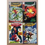 SPIDERMAN #71, 72, 73, 74 (4 in Lot) - (1969 - MARVEL - Pence Copy - VG/FN - Run includes First