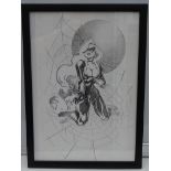 BLACK CAT (2015) - DaNi Strips ORIGINAL DRAWING - SIGNED & DATED BY DaNi Strips - Pencil, graphite