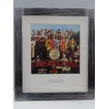 THE BEATLES: SERGEANT PEPPER framed and glazed print with PETER BLAKE autograph - independently