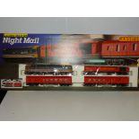OO Gauge - A Hornby Night Mail train set, no controller but otherwise appears complete. E in G-VG