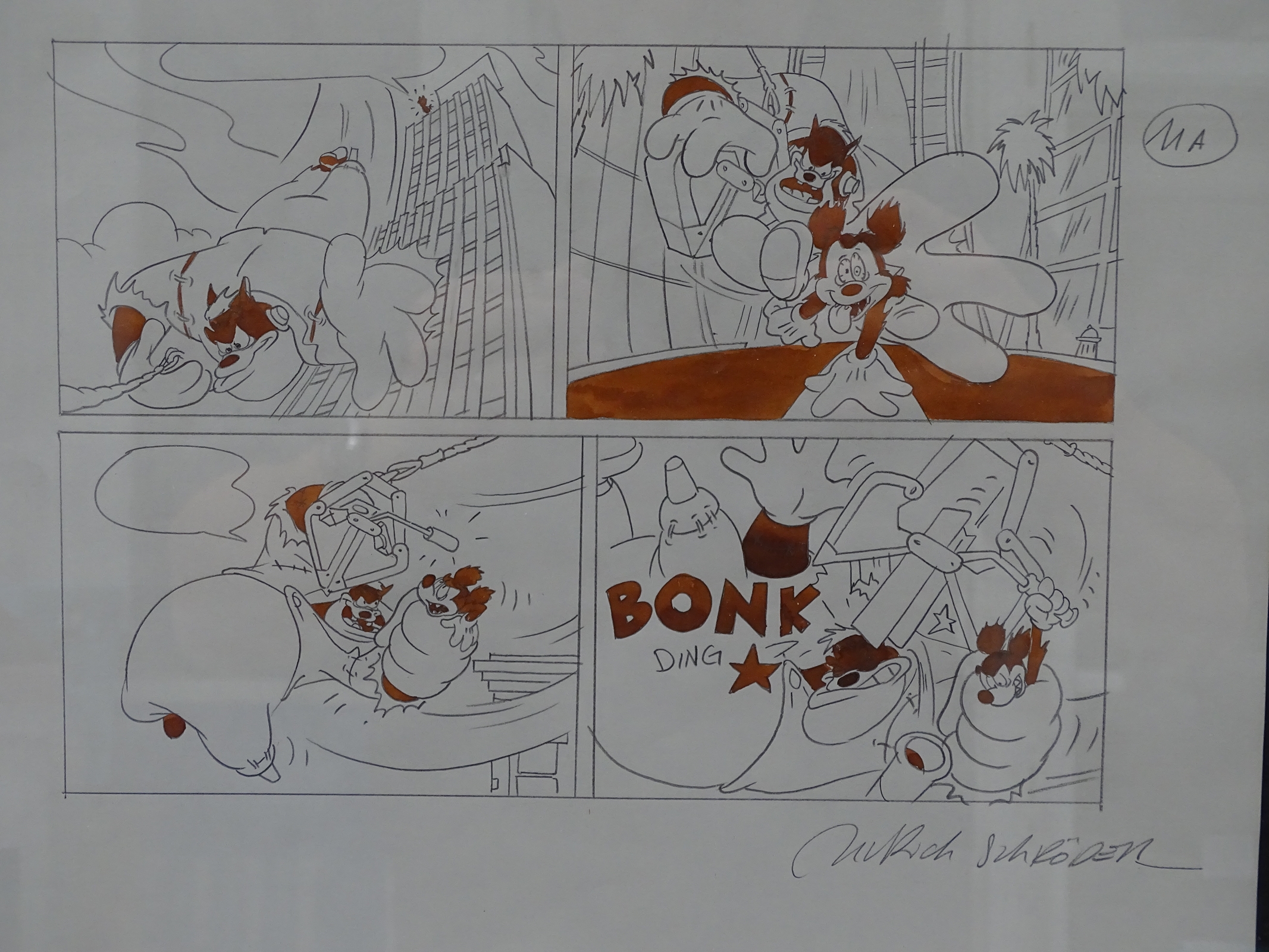 WALT DISNEY: MICKEY AND MINNIE MOUSE - Animation Production Art - DURICH/SCHRODER - Framed and - Image 2 of 3