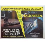 ASSAULT ON PRECINCT 13 / HALLOWEEN (1976) - JOHN CARPENTER shocker Double Bill - British UK Quad