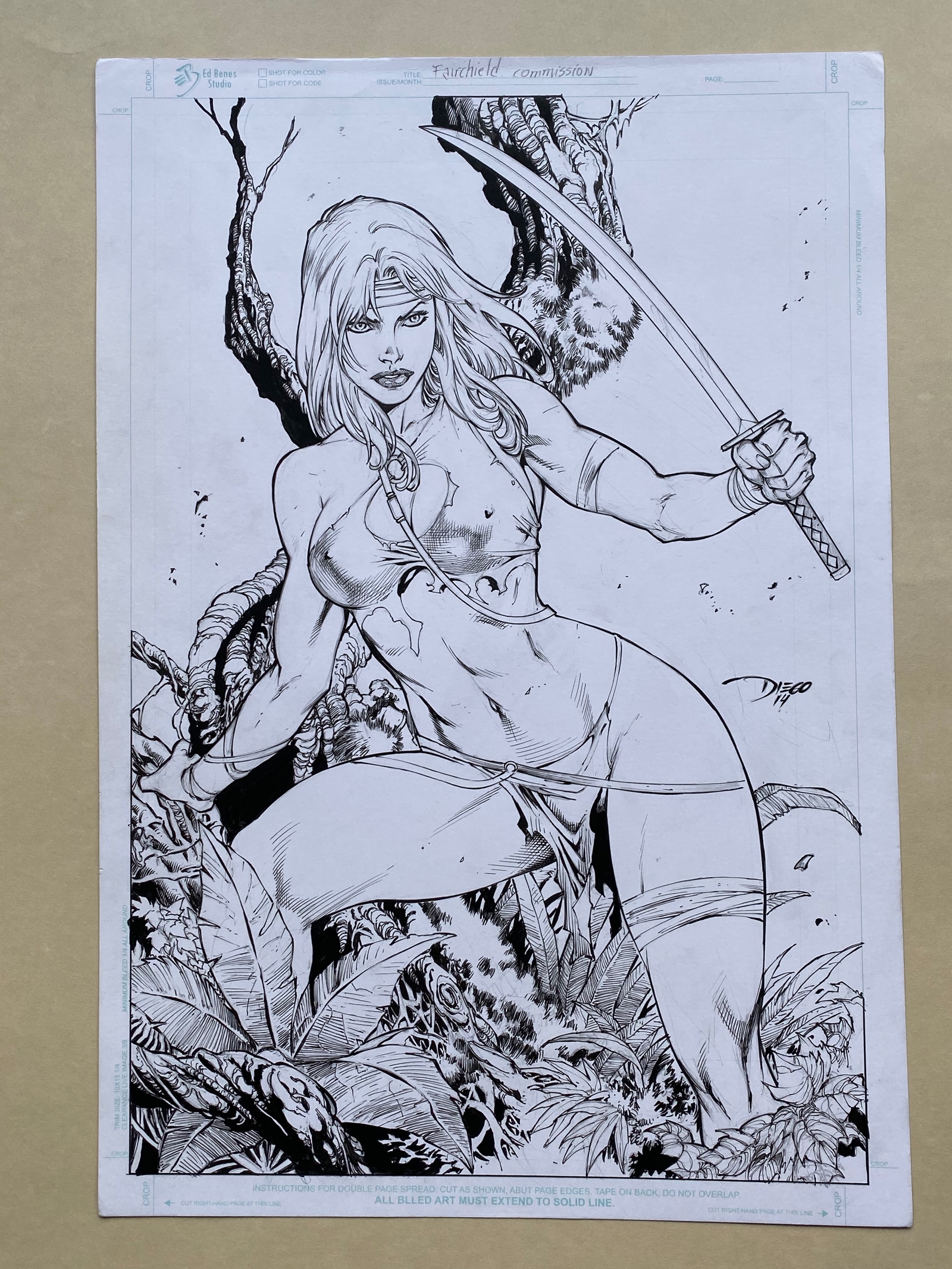 FAIRCHILD / GEN 13 (2014) ILLUSTRATION BY DIEGO BERNARD - SIGNED BY DIEGO BERNARD - ORIGINAL