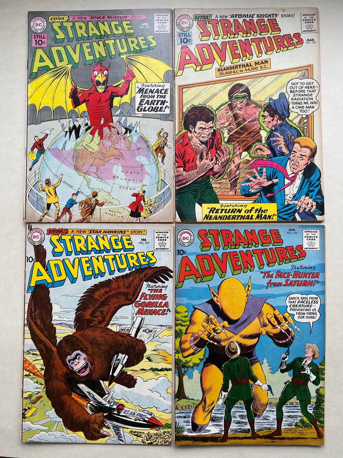 STRANGE ADVENTURES #124, 125, 126, 127 (4 in Lot) - (1961- DC - Cents Copy - FN) - Run includes