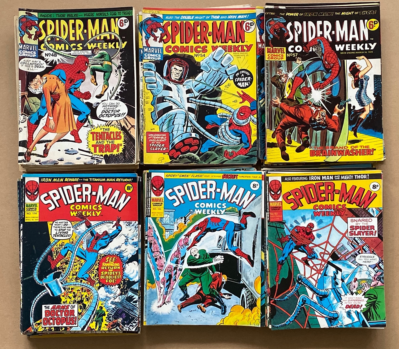 SPIDER-MAN COMICS WEEKLY (109 in Lot) - (1973/77 - BRITISH MARVEL) - GD (Pence Copy) - Run