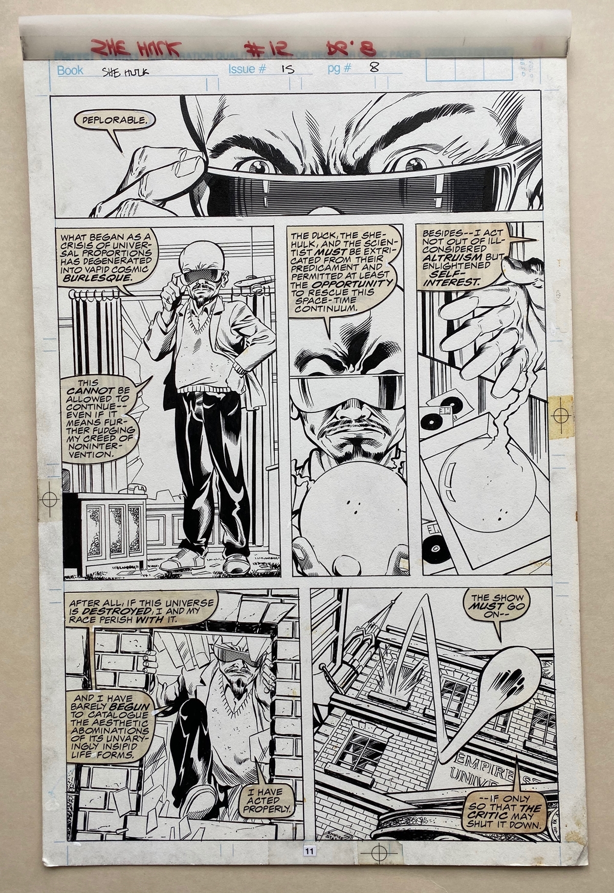 SENSATIONAL SHE-HULK #15 (1990) - ORIGINAL ARTWORK - BRYAN HITCH (Artist) JIM SANDERS (Inker) - Page