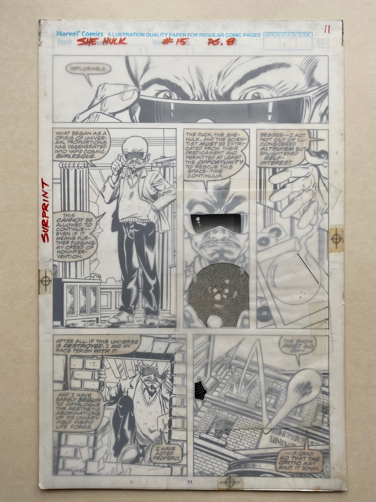 SENSATIONAL SHE-HULK #15 (1990) - ORIGINAL ARTWORK - BRYAN HITCH (Artist) JIM SANDERS (Inker) - Page - Image 2 of 2