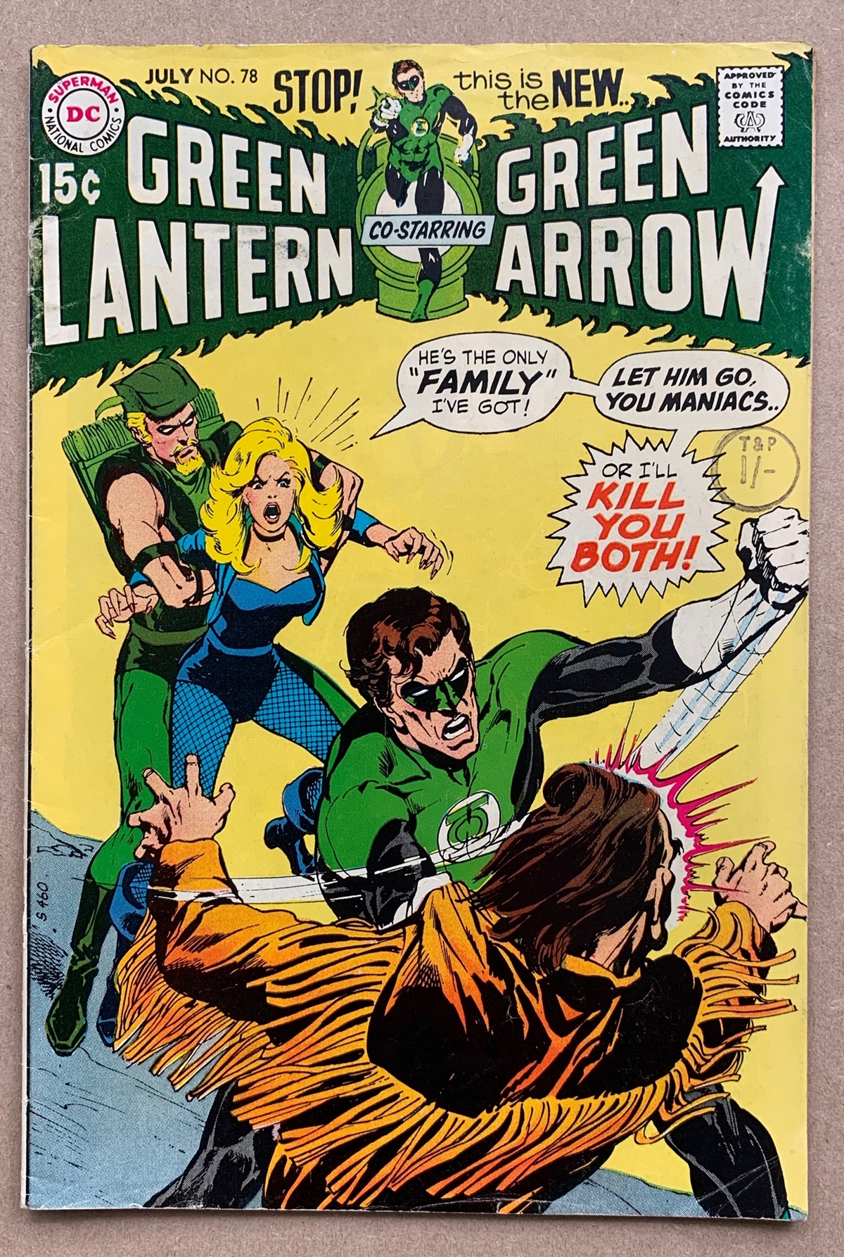 GREEN LANTERN #78 (1970 - DC) VFN (Cents Copy/Pence Stamp) - Black Canary appearances begin. Neal