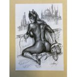 BATGIRL ORIGINAL ILLUSTRATION BY CLAUDIO ABOY (undated) - SIGNED BY ARTIST CLAUDIO ABOY - Sexy pin-