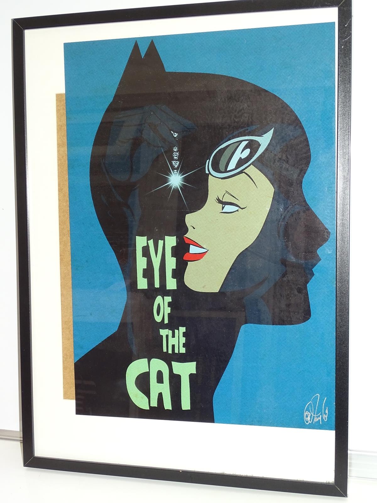 CATWOMAN "EYE OF THE CAT" PRINT (2013) - SIGNED BY DES TAYLOR - Offered framed & glazed with print