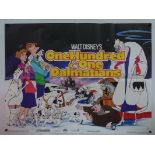 WALT DISNEY: 101 DALMATIANS (1980's) RE-RELEASE UK QUAD FILM POSTER - Classic WALT DISNEY animated