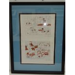 WALT DISNEY: MICKEY AND MINNIE MOUSE - Animation Production Art - DURICH/SCHRODER - Framed and