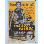 THE LOST PATROL (1954 RE-RELEASE) - Starring BORIS KARLOFF - US One Sheet Movie Poster- 27" x 41" (