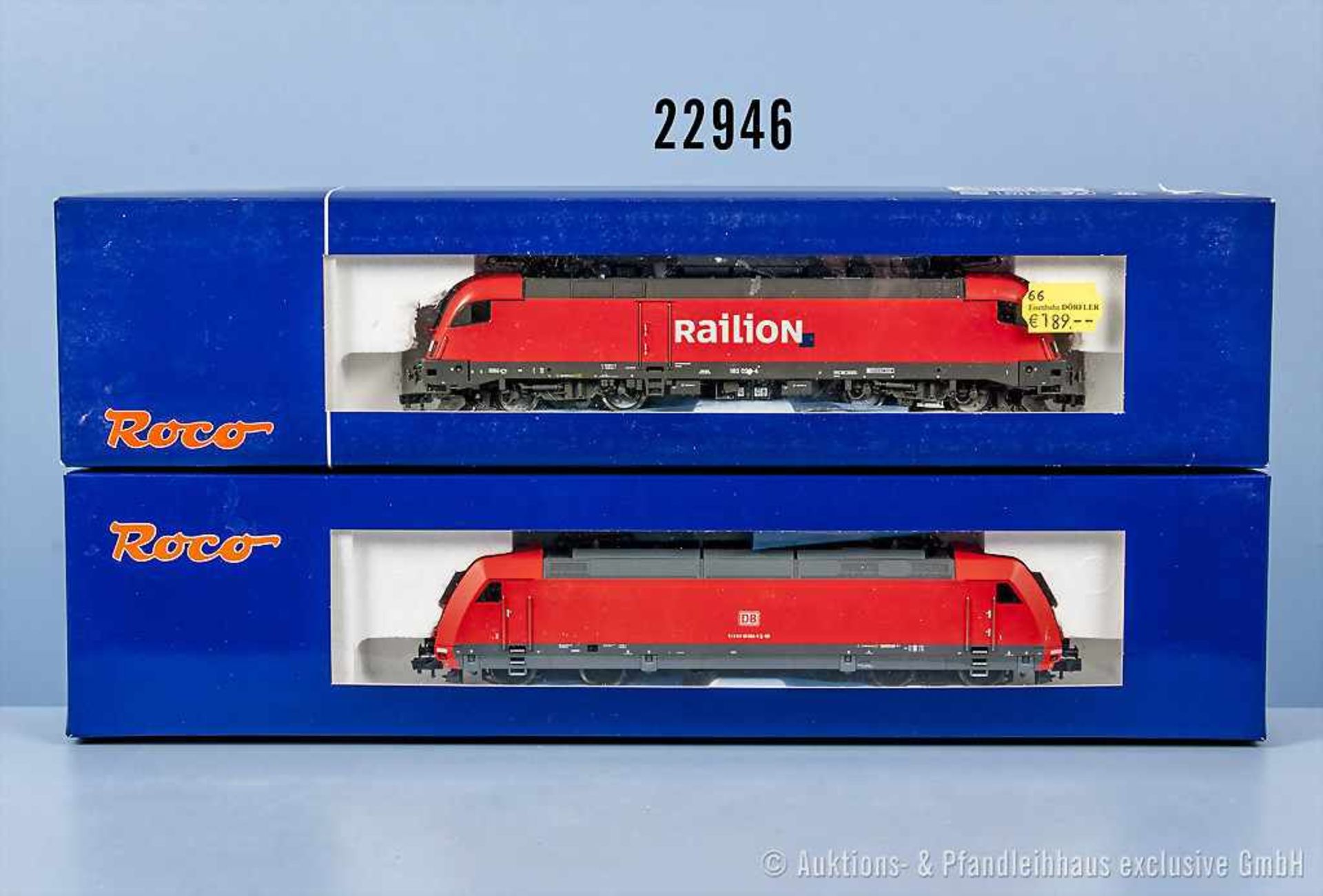Konv. 2 Roco H0 Lokomotiven, dabei 62339 E-Lok der DB, BN 101 062-8 und 63819 E-Lok der DB, BN 182