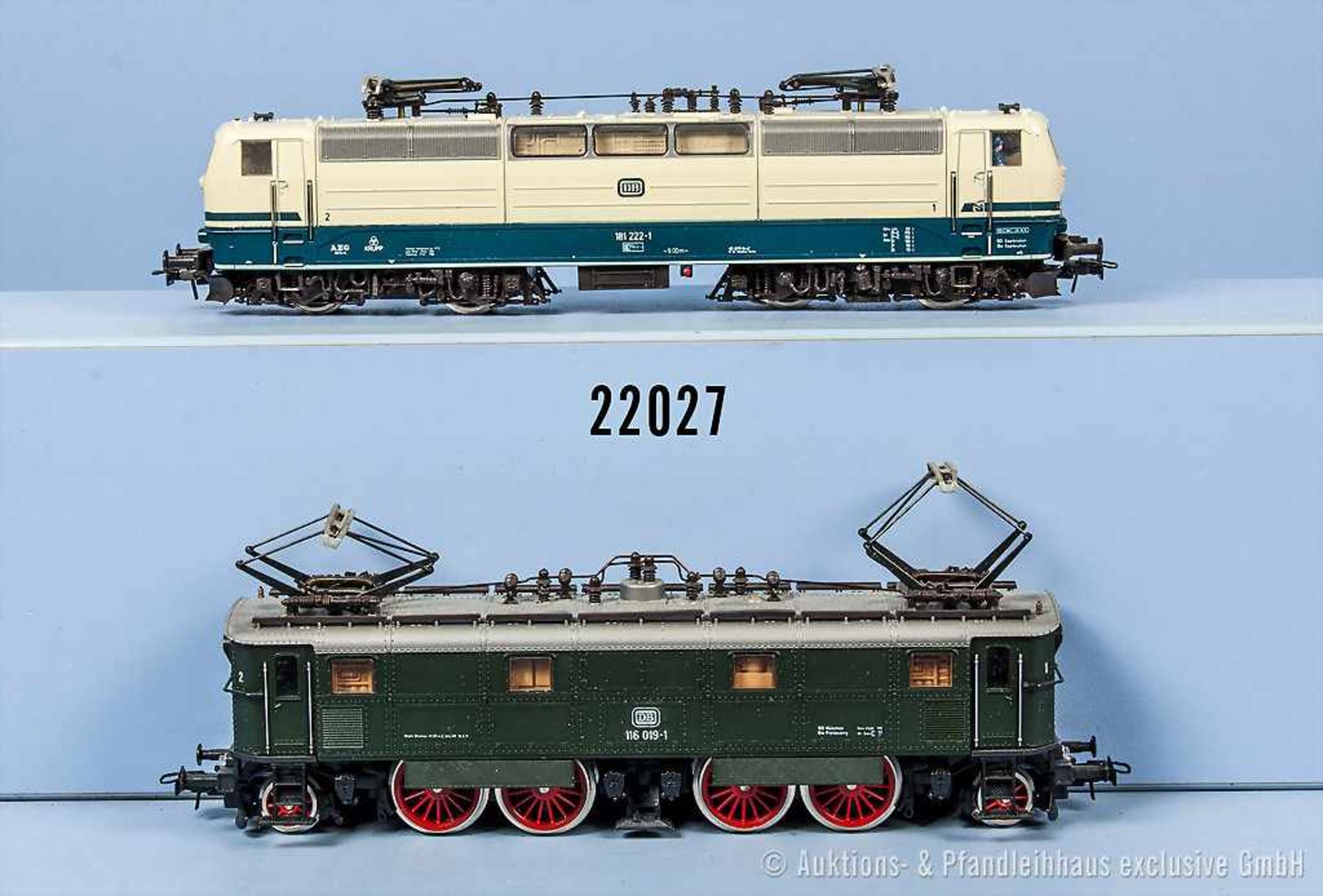 Konv. 2 Roco H0 Lokomotiven, dabei E-Lok der DB, BN 116 019-1 und E-Lok der DB, BN 181 222-1,