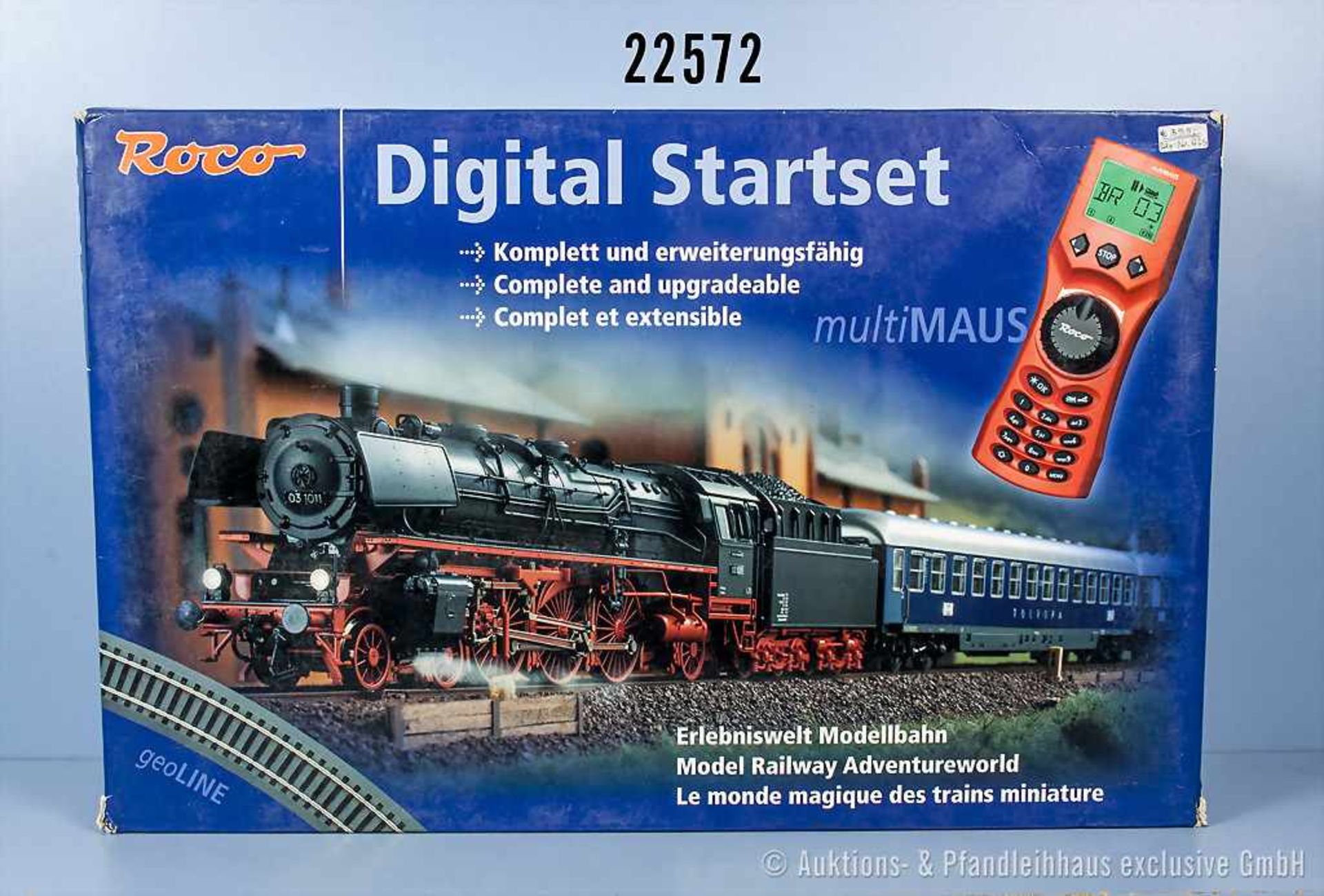 Roco digital H0 41255 D-Zug-Startpackung, dabei Schlepptenderlok der DB, BN 03 1011, Achsfolge 2'C'