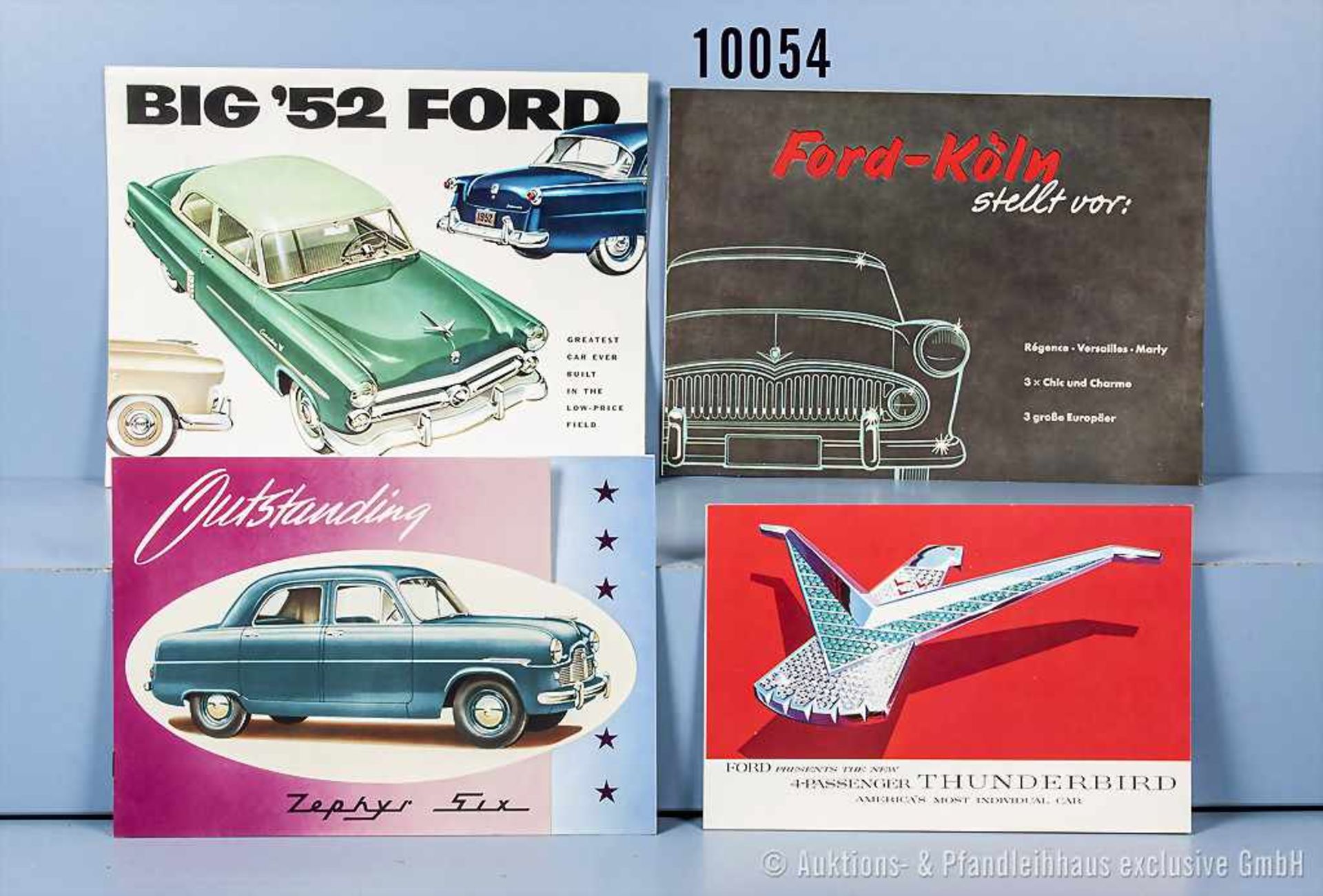 Konv. 4 original alte Ford Prospekte USA, "Big '52 Ford", "Ford-Köln stellt vor: Régence -