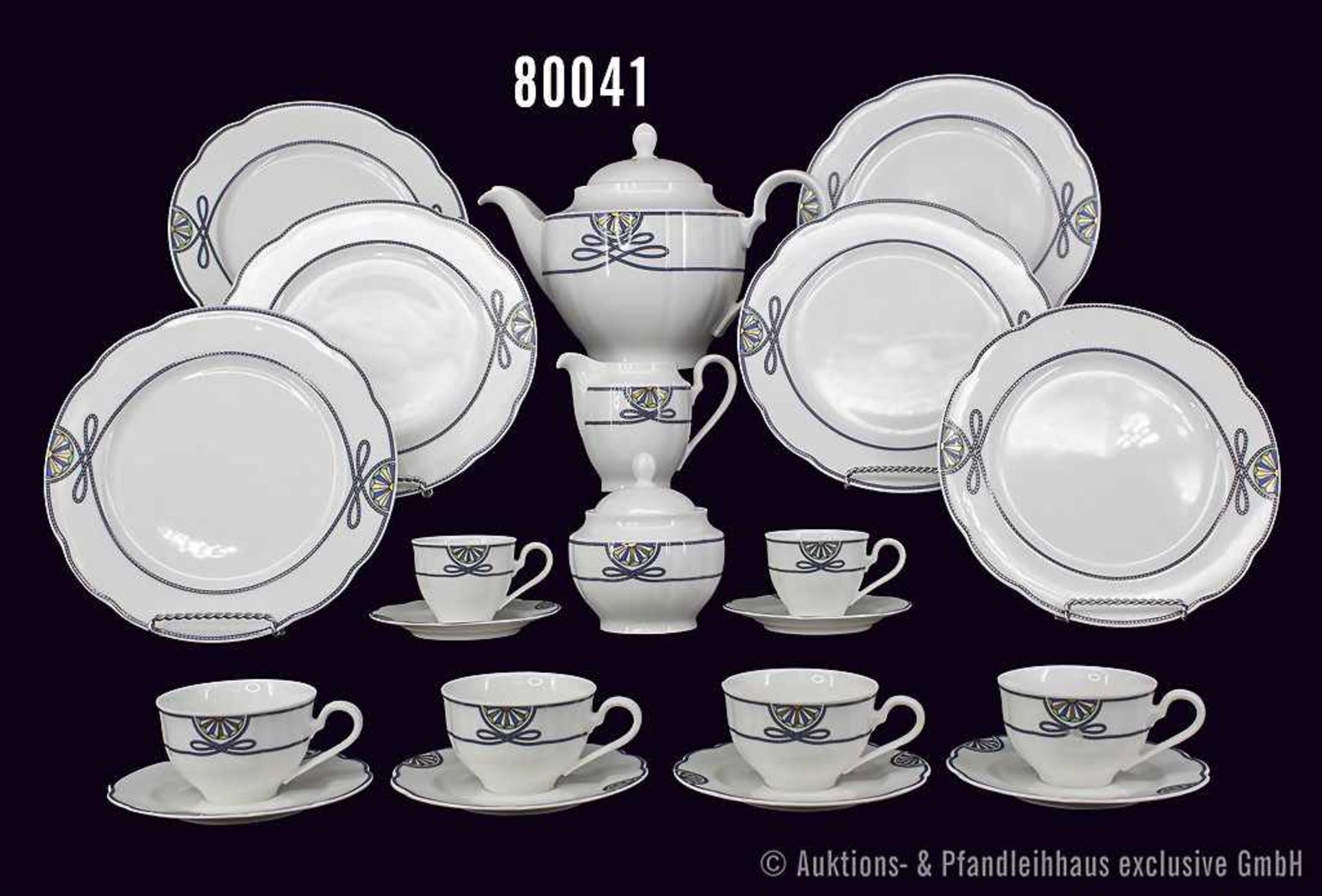 Konv. Rosenthal Porzellan, 33 Teile, Rosenthal classic, Pearl-China, Serie Grace, Dekor Society alt,