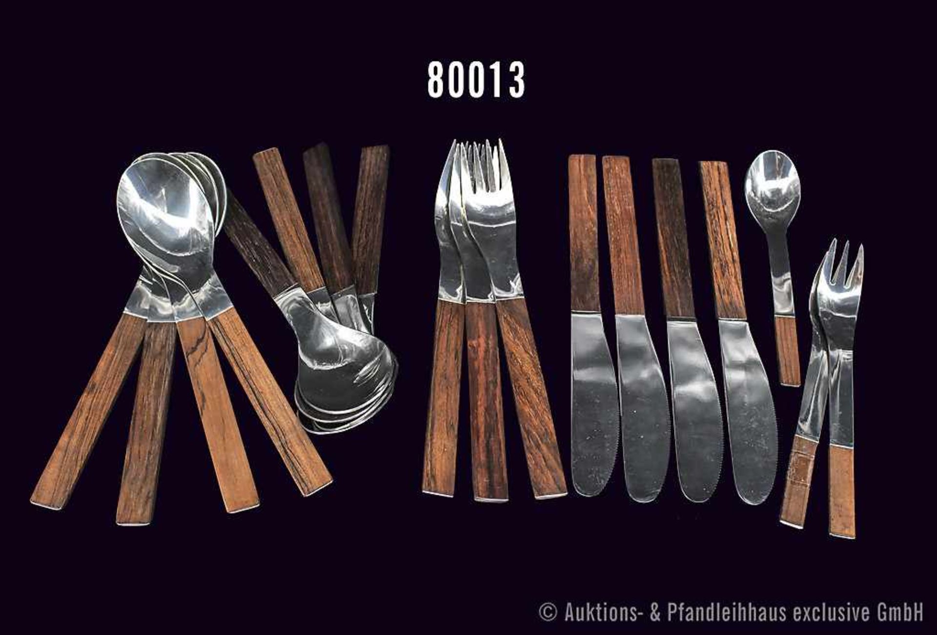 Konv. Rosenthal 18 Teile, Serie Form Duo, Dekor Palisander, dabei 4 Tafelmesser, 3 Tafelgabel, 8