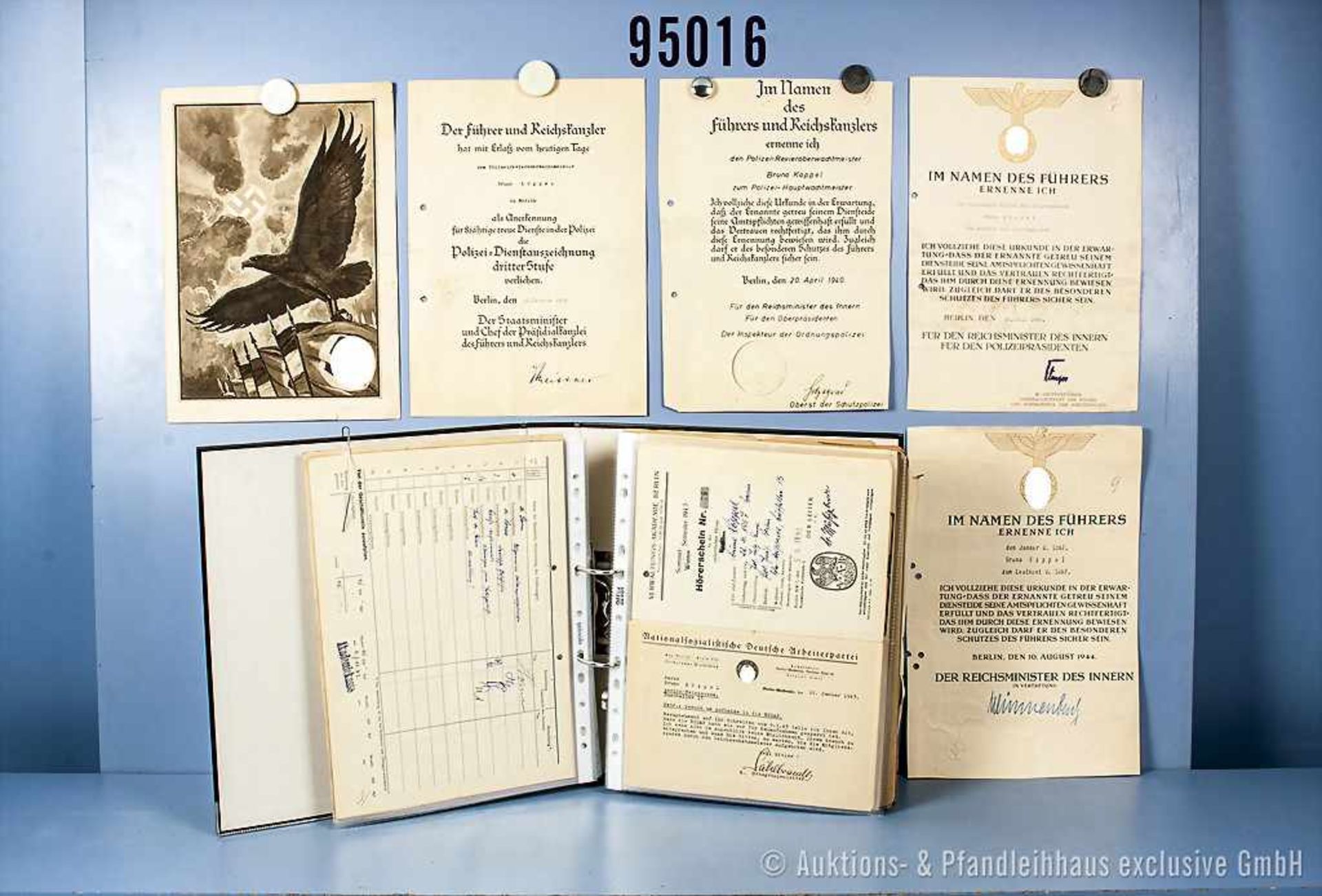 Dokumentennachlass eines Polizisten zwischen 1929 und 1967, u. a. Ernennung zum Oberwachtmeister der