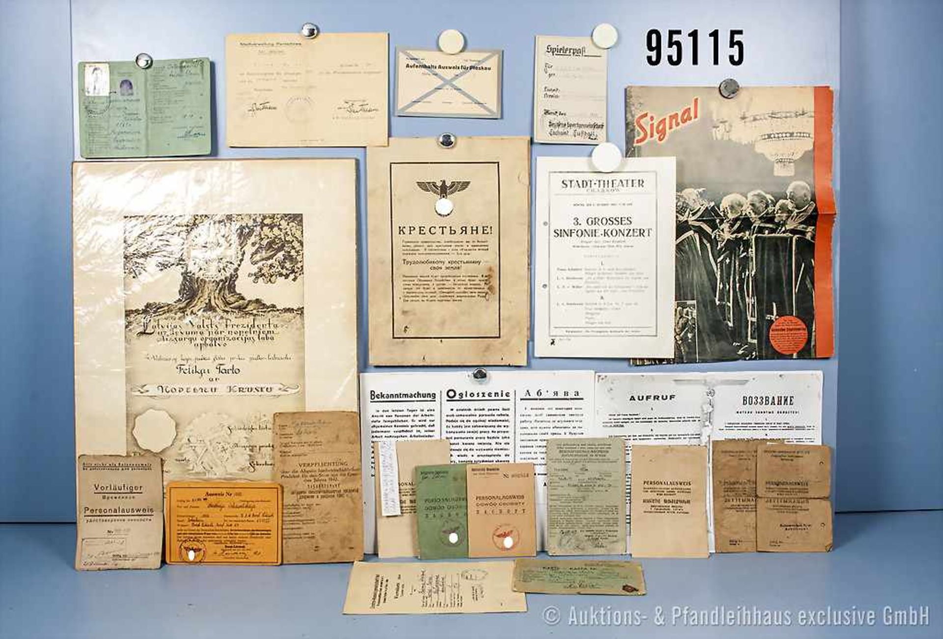 Konv. versch. Dokumente aus dem Generalkommissariat Weissruthenien und besetztes Russland (1941-